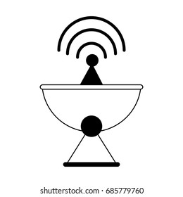 satellite dish telecommunication icon image 