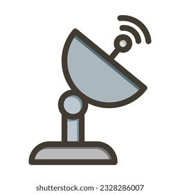 Los Colores De La Línea Espesa De Dish Satélite Para Uso Personal Y Comercial.
