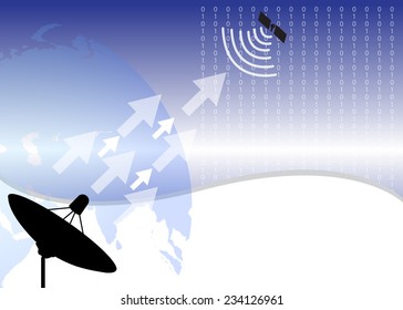 Satellite dish transmission data Illustration, vector EPS.10