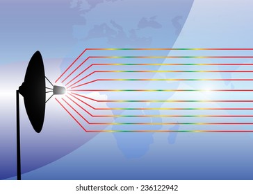 Satellite dish transmission data Illustration, vector EPS.10