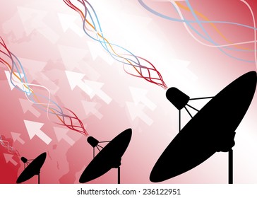 Satellite dish transmission data Illustration, vector EPS.10