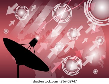 Satellite dish transmission data Illustration, vector EPS.10