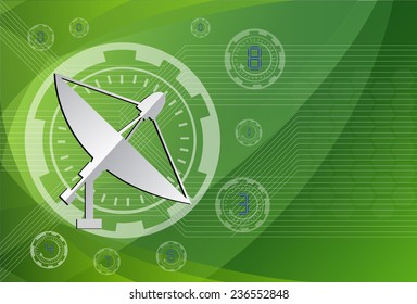 Satellite dish transmission data Illustration, vector EPS.10