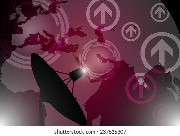 Satellite dish transmission data Illustration, vector EPS.10
