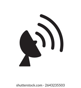 Satellite dish transmission icon. Bold satellite dish icon for broadcast, signal, and communication themes.
