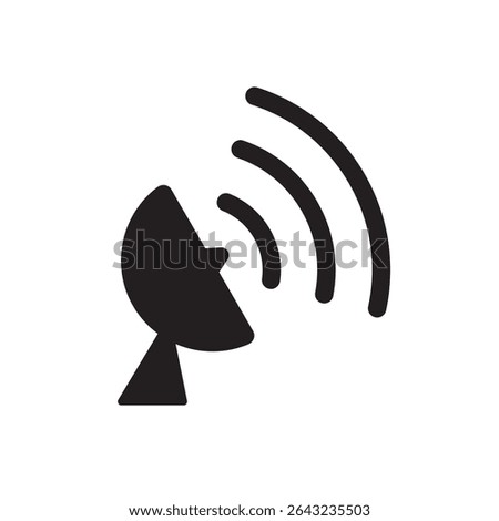 Satellite dish transmission icon. Bold satellite dish icon for broadcast, signal, and communication themes.