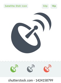 Satellite Dish Transmission - Sticker Icons. A professional, pixel aligned icon.