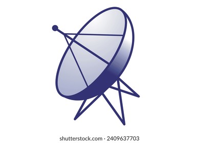 Satellitendiskette, Vektor. Satellitenantenne, Fernsehantenne, Kommunikationsmedium. 