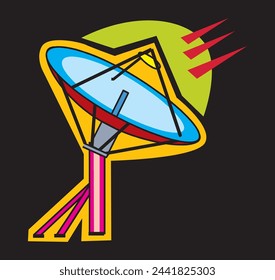 Antena parabólica arte vectorial. Ilustración satelital EPS10