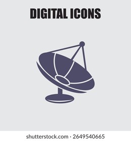 Satellite dish vector art provides a design element for technology, communication and modern digital concepts within graphic designs.