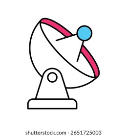 Satellite Dish Vector Filled outline illustration style icon. EPS 10 file