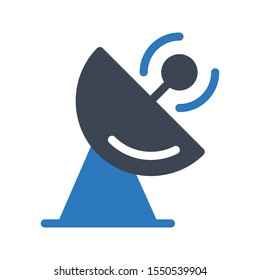 satellite dish vector glyph colour  icon