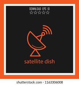 satellite dish vector icon