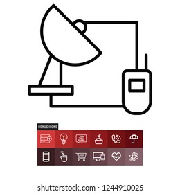 Satellite dish vector icon