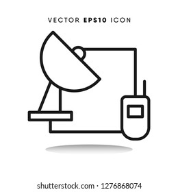 Satellite dish vector icon
