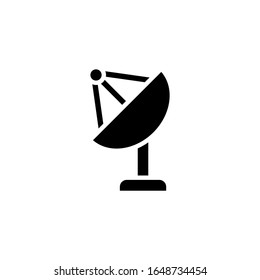 Satellitenschüssel, Vektorillustration Symbol auf schwarz-weißem Hintergrund