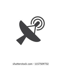 Satellite dish vector icon. filled flat sign for mobile concept and web design. Radar satellite dish simple solid icon. Symbol, logo illustration. Pixel perfect vector graphics