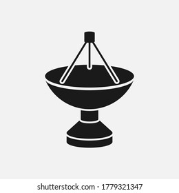 Satellite dish vector icon isolated on white background.