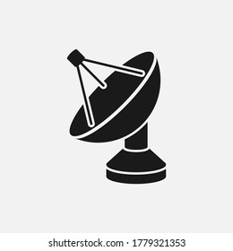 Satellite dish vector icon isolated on white background.
