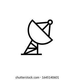 Satellite dish vector icon in outline, linear style isolated on white background