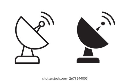 Conjunto de iconos de Vector de antena parabólica.