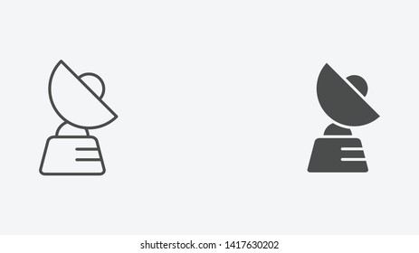 Satellite dish vector icon sign symbol