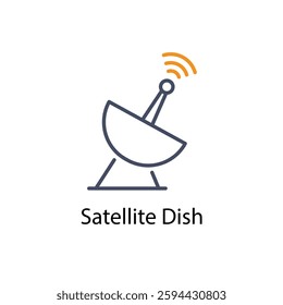 Satellite Dish vector icon stock illustration