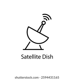 Satellite Dish vector icon stock illustration