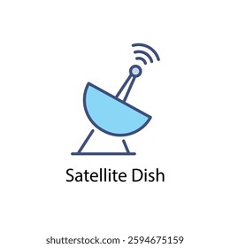 Satellite Dish vector icon stock illustration