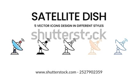 Satellite Dish vector icons set stock illustration
