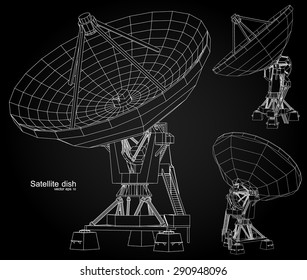 Satellite dish , vector illustration