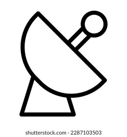 Diseño de iconos de la línea del vector de desplazamiento por satélite