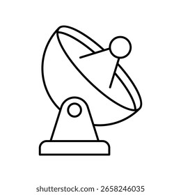 Icono de estilo de ilustración de contorno de Vector de antena parabólica