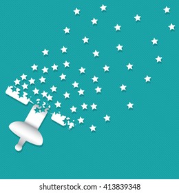 Satellite distribution dropped out of a small star. In the form of vector.
