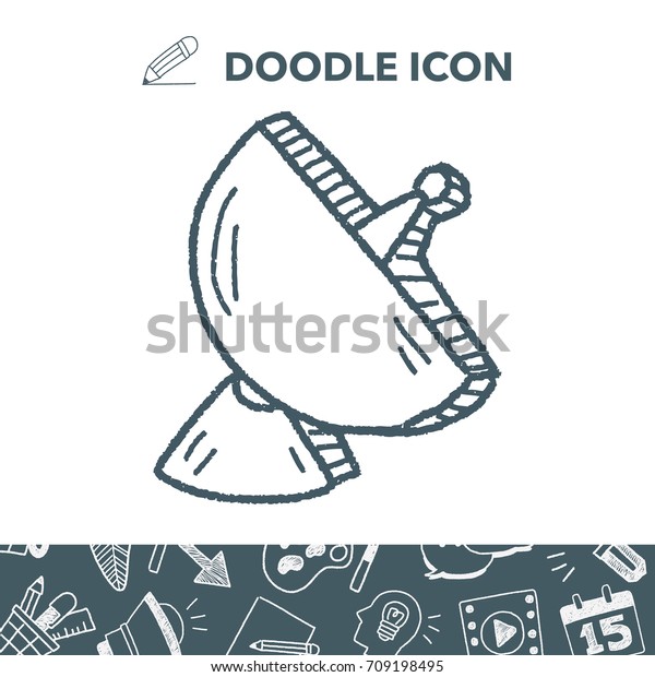 Satellite Doodle Drawing Stock Vector Royalty Free Shutterstock