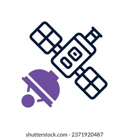 satellite dual tone icon. vector icon for your website, mobile, presentation, and logo design.