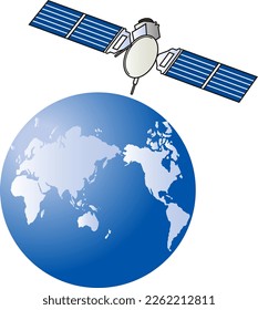 satellite and earth for satellite broadcasting