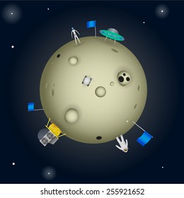 The satellite of the earth on which it isn't so quiet.