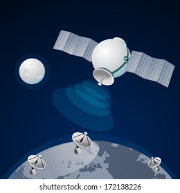 satellite at the Earth orbit connection And communications