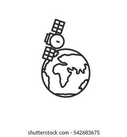 satellite and earth planet