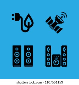 satellite, electricity, sound system and speaker icons vector in sample icon set for web and graphic design