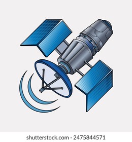 Satellite emitting data signal vector