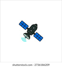 Satellite emitting data signal vector	