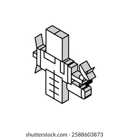 satellite equipment isometric icon vector. satellite equipment sign. isolated symbol illustration