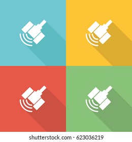 Satellite Flat Icon Concept