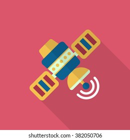Satellite  flat  icon with long shadow,eps10,