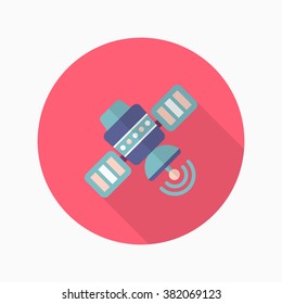 Satellite  flat  icon with long shadow,eps10,