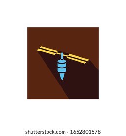 Satellitenflachsymbol-Vektorillustration