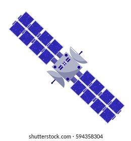 Satellite flat style. Isolated space objects on a white background. Design element. astronautics science