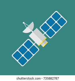 Satellite in flat style. Vector illustration